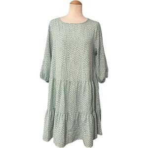 Ces Femme Tiered Babydoll Dress Green Medium